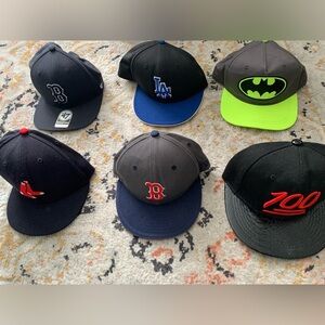 Lot of 6 youth boys hats